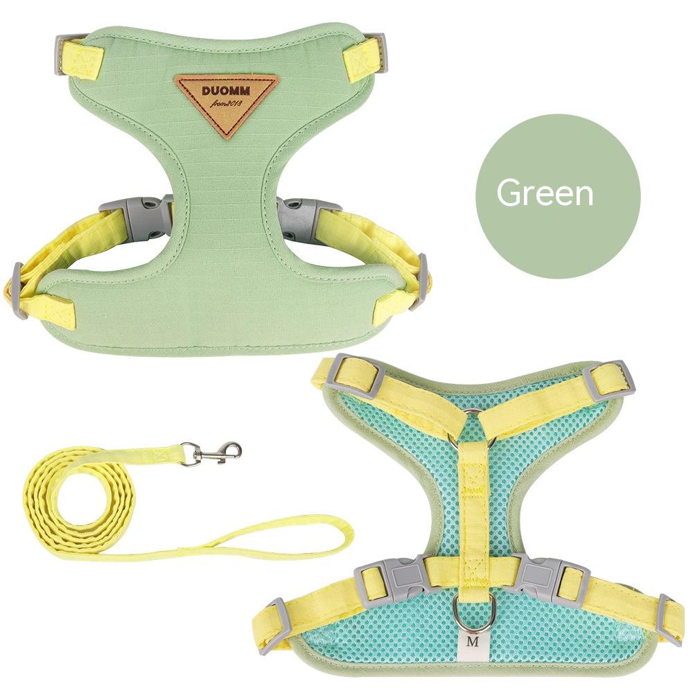 Hot Sale Dog Breast Strap Anti Breaking Loose Pet Harness Pets dealsniper-net Green L