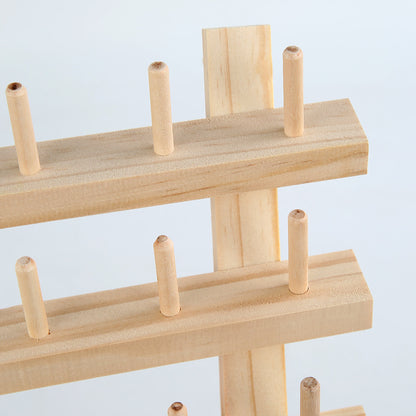 Solid Wood Bobbin Holder Sewing Thread Folding Shelf