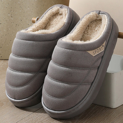 Fashion Solid Plush Slipper Winter Warm Indoor Floor Bedroom Men DealSniper.net Grey 36to37