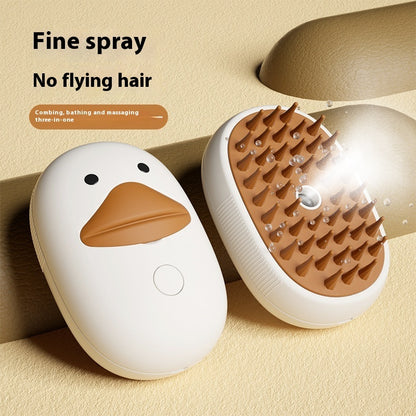 Pet Whale Small Yellow Duck Spray Massage Comb Pets Gym From House White