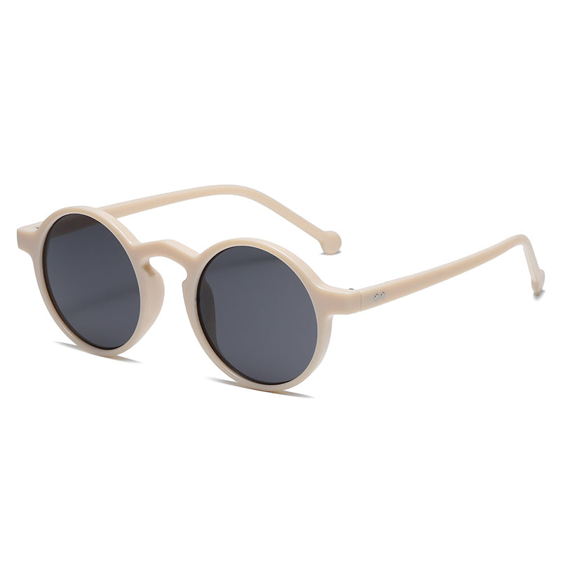 Small Round Frame All Match UV Protection Sunglasses Men dealsniper-net Beige