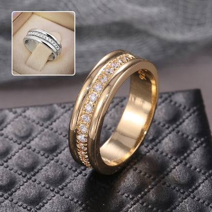 Simple Golden Sliver Rhinestones Ring Fashion Jewelry Gym From House