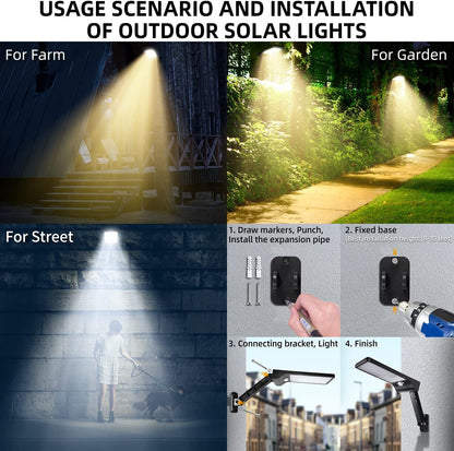 2 Pack Outdoor Solar Flood Lights Wireless 48 LED Waterproof Security Motion Sensor Light With 3 Modes Home dealsniper-net