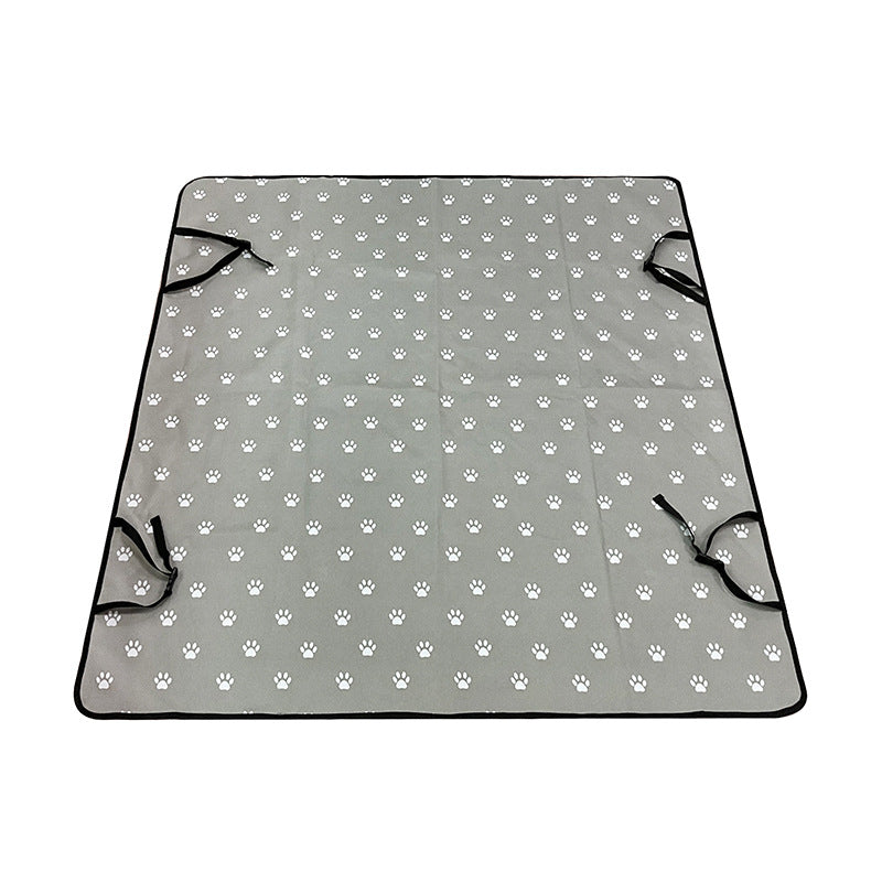 Car Pet Mat Rear Seat Water And Dirt Resistant Isolation Pad Pets Gym From House Gray Dog Footprints Back Row
