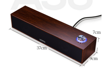 350MB Wired Desktop Wooden Strip Bluetooth Speaker