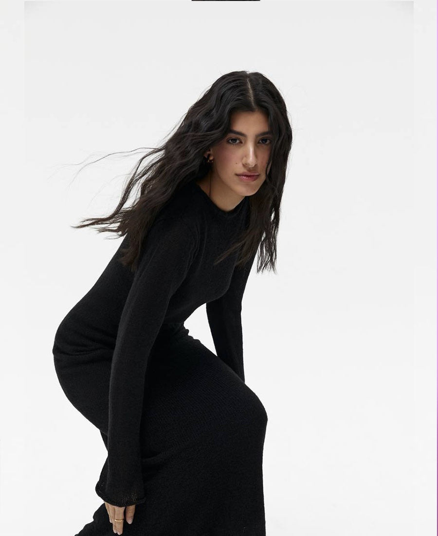 Knitted Hollow-out Dress For Vest Skirt Set Women Women DealSniper.net Black Separate Sweater 200g Free Size
