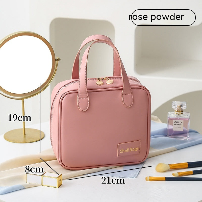 PU Large Capacity Travel Make Up Storage Organizer Women DealSniper.net Rose Pink 21x8x19cm