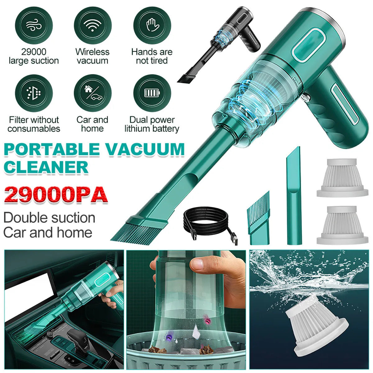 Cordless Hand-Held Vacuum Cleaner Mini Portable Car Vacuum