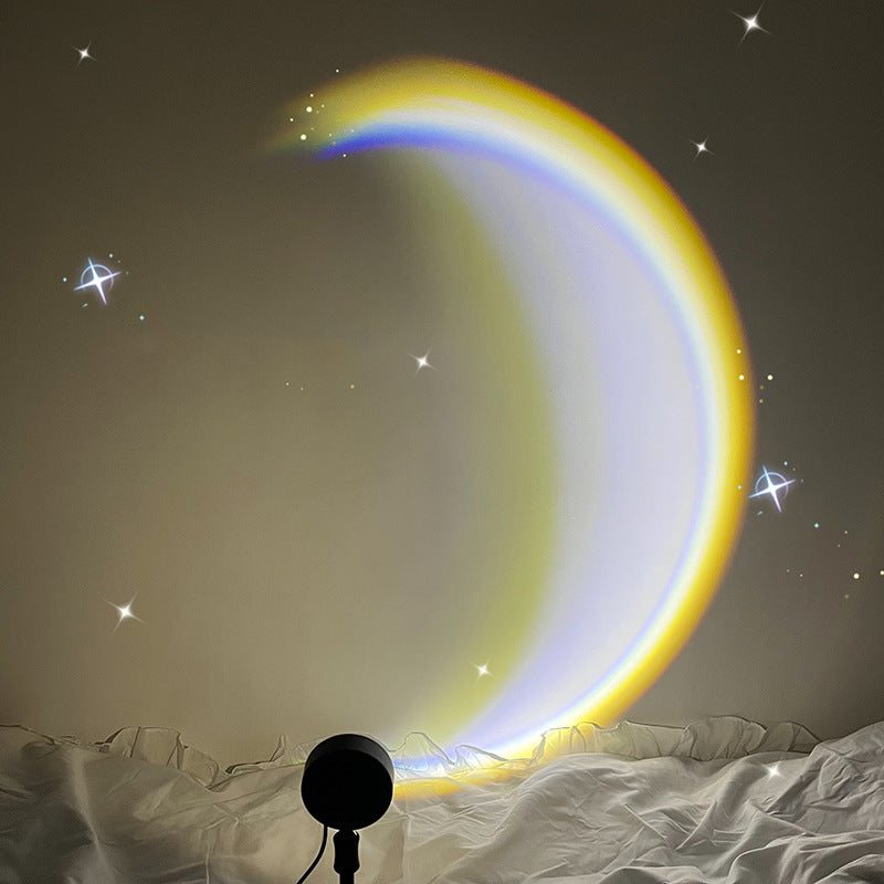 INS USB Moon Lamp LED Rainbow Neon Night Sunset Light Projector