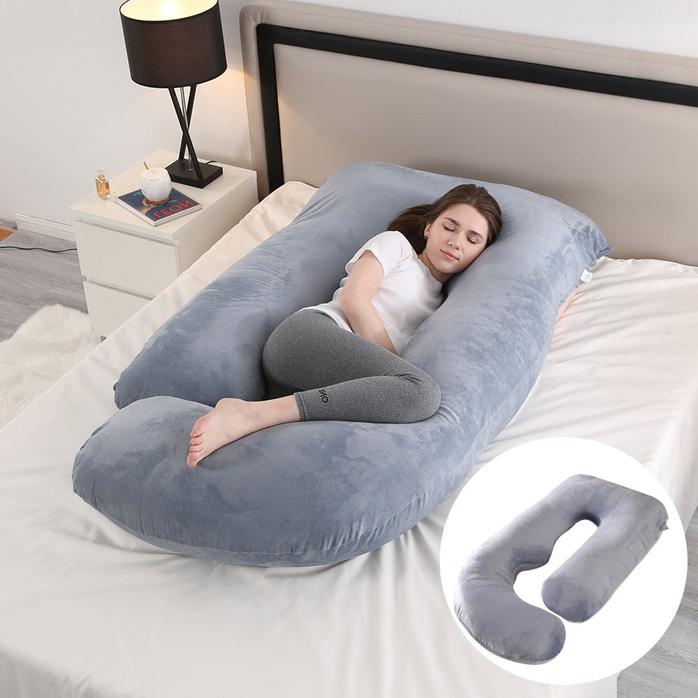 Maternity Pillow Waist Support Side Sleeping Slope Pillow J-type Health DealSniper.net