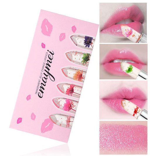 Jelly Flower Lipstick Color Changing Lip Gloss Moistening