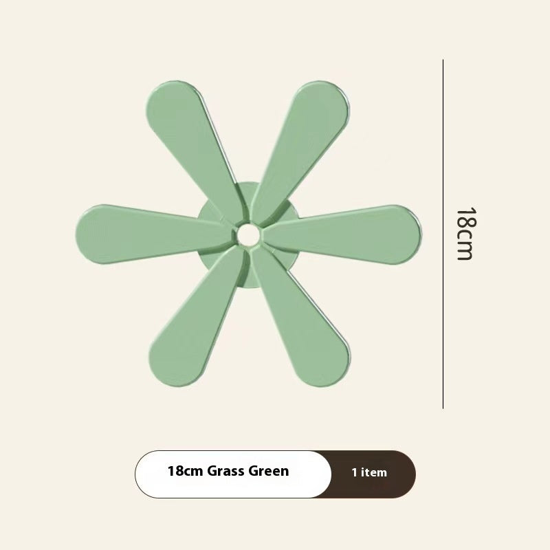 4pcs Silicone Mat Dishes Insulation Pad Tree Shape Trivet Set Kitchen dealsniper-net Cream Green 1PCs