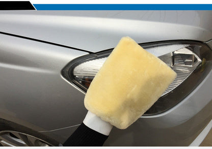 Single-sided Wool Car Wash Gloves Vehicle DealSniper.net Cream color One Size
