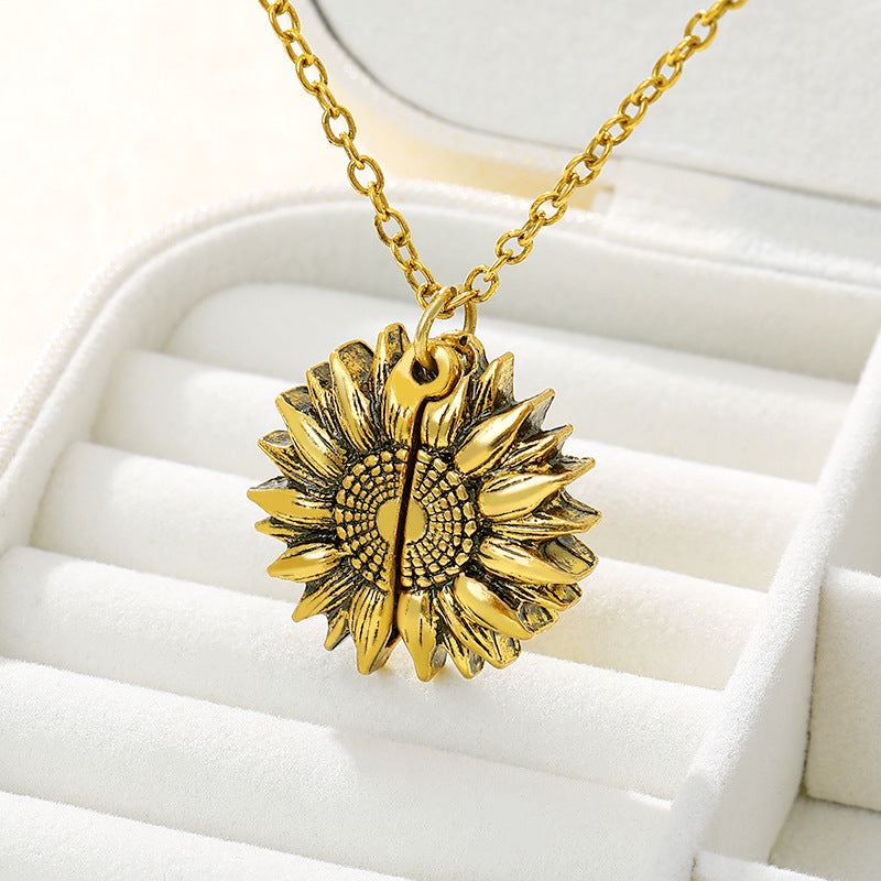 You Are My Sunshine Sunflower Necklace Women Men Women dealsniper-net