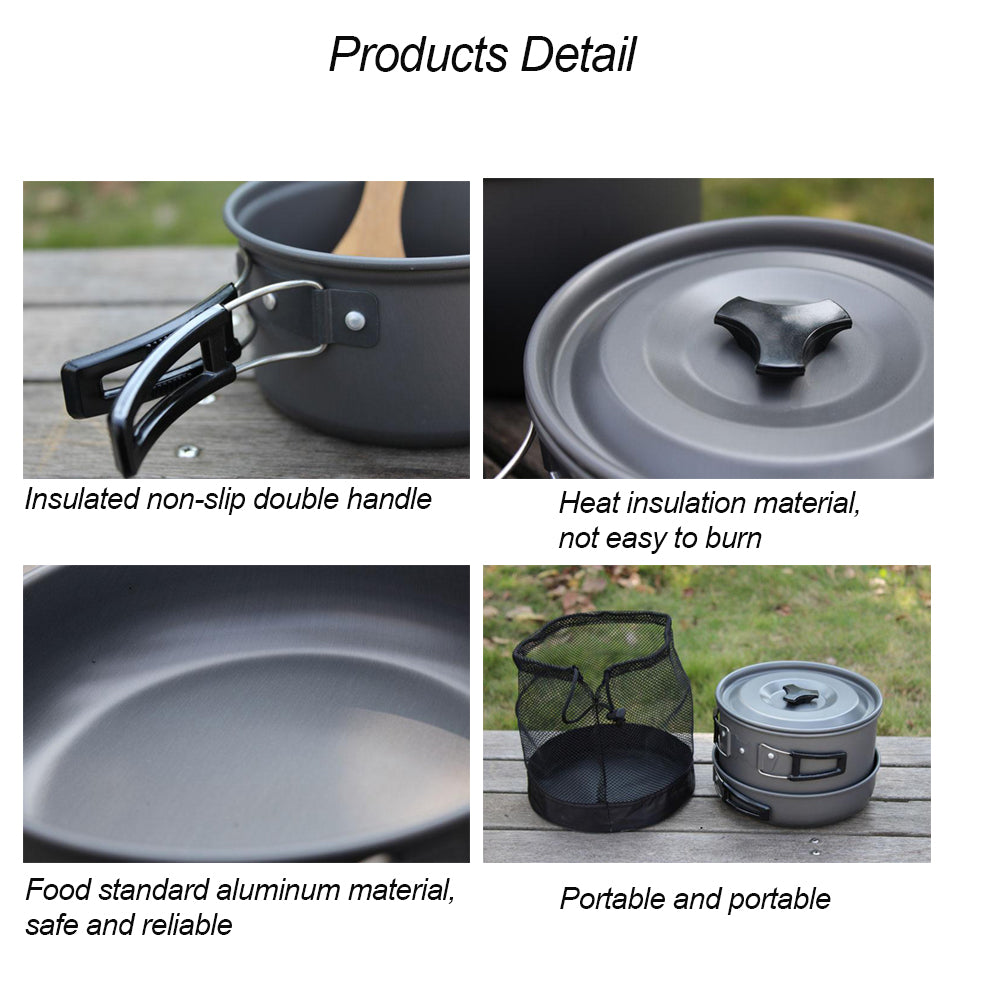 Outdoor Camping Hiking Cookware Tableware Cookware Kitchen DealSniper.net