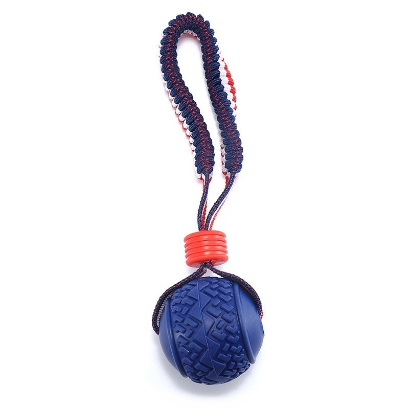 Interactive Dog Toy Ball Interactive Teether With Rope Dog Ball Pets dealsniper-net Tire Ball Blue