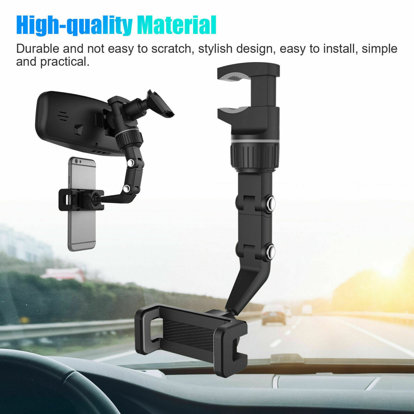 Universal 360 Rotation Car Rear View Mirror Mount Stand GPS Cell Phone Holder US Phones DealSniper.net