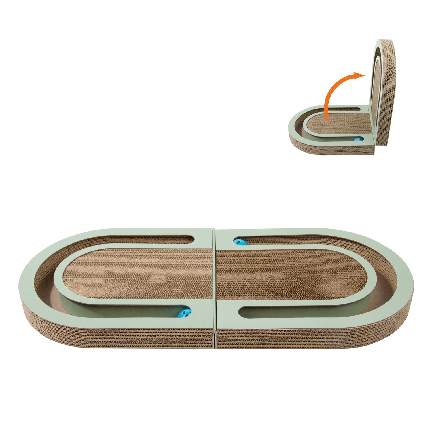 Corrugated Paper Folding Cat Grab Board Pets DealSniper.net Green