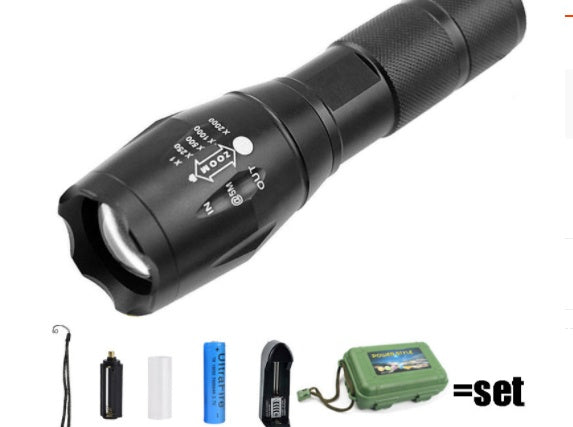 Strong Light Flashlight Special Forces Rechargeable Camping Flashlight Outdoor dealsniper-net