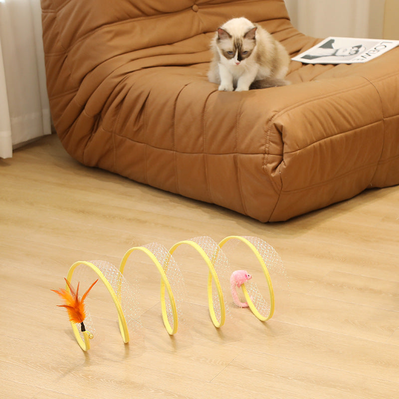 Cat Pets Toys Mouse Shape Balls Foldable Cat Kitten Play Tunnel Pets Gym From House
