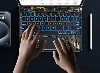 360 Swivel Keyboard Clear Case For IPad Smart Trackpad Electronics dealsniper-net