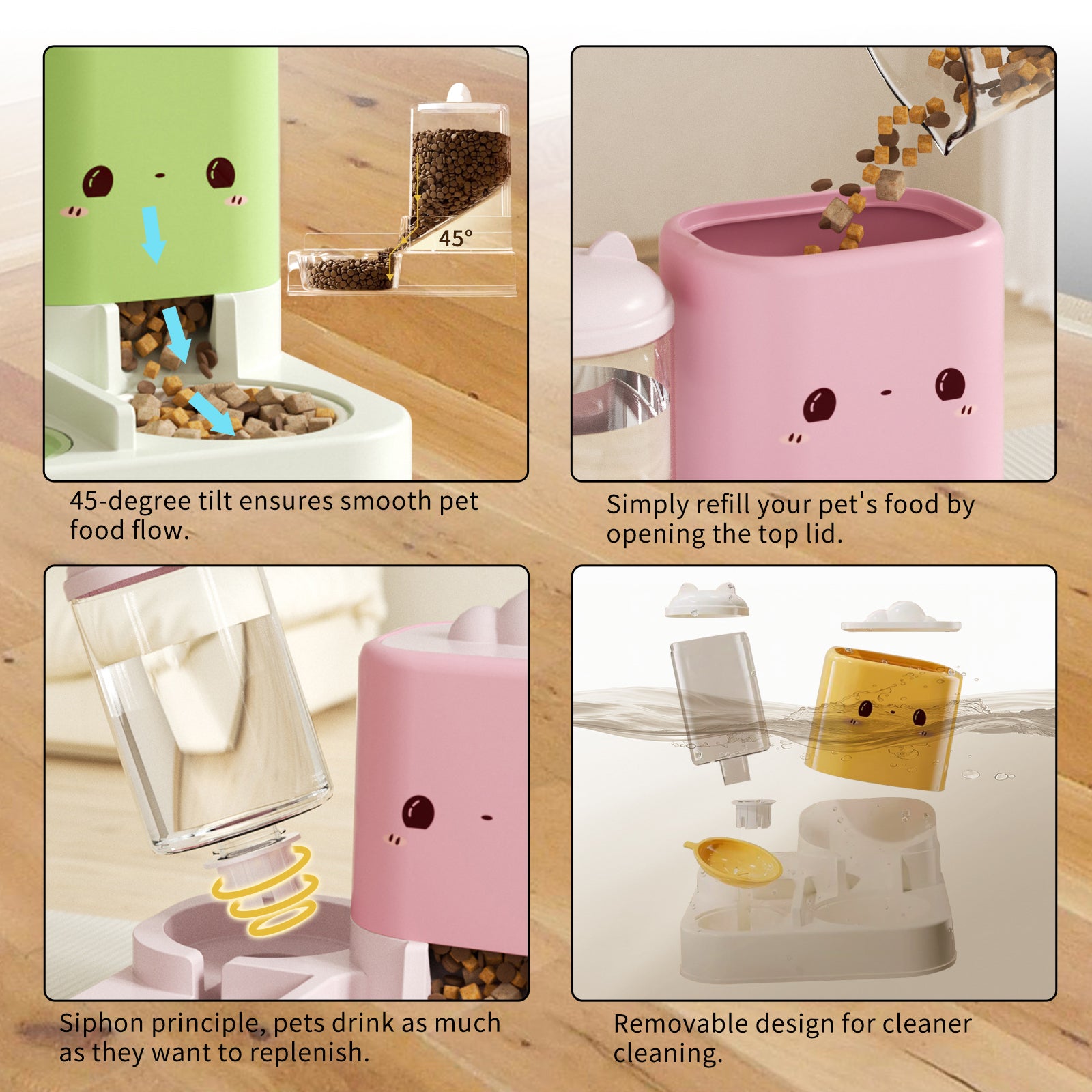 Super Cute Pink Cartoon Shaped Pet Feeding And Drinking Device Pets dealsniper-net
