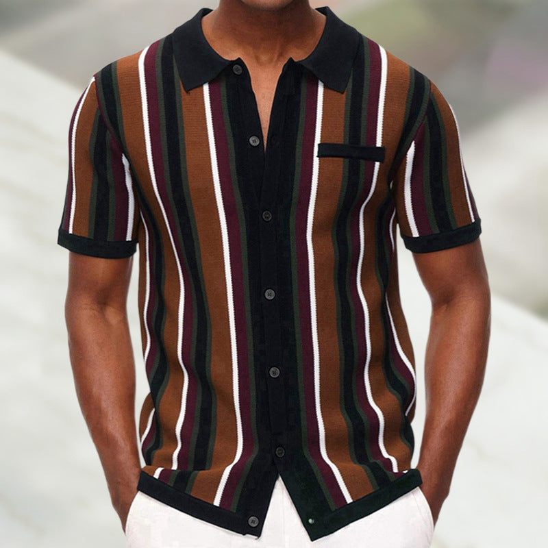 Men's Clothing Summer Cardigan T-Shirt Short-Sleeved Men DealSniper.net 3 2XL