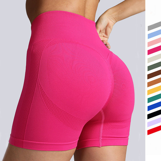 Seamless Yoga Shorts Women Solid Color High Waist Hip-lifting Women dealsniper-net