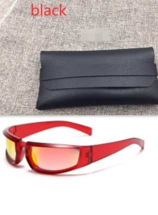 Fashion New Personality Cycling Sports Trend Sunglasses Men Gym From House Red mercury C3 With glasses bag