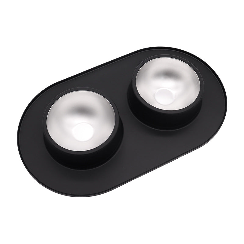 Pet Anti-skid Anti-splash Silicone Stainless Steel Bowl Pets Gym From House Black