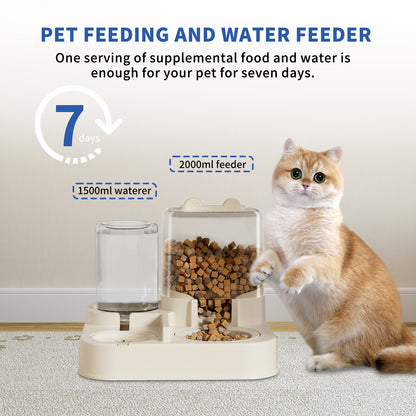 Transparent And Visible Pet Feeding And Drinking Dispenser Pets Gym From House