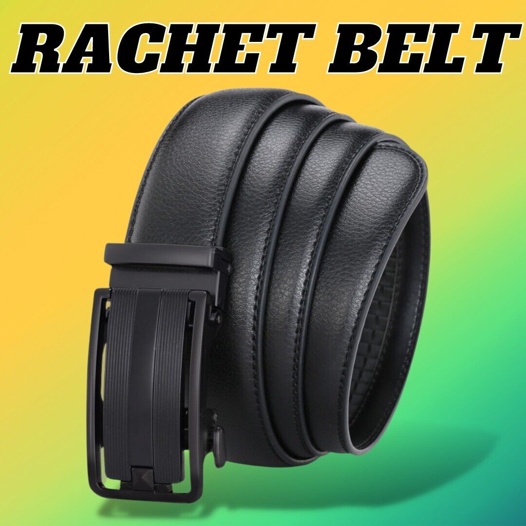 Microfiber Leather Mens Ratchet Belt Belts For Men Adjustable Automatic Buckle Men dealsniper-net