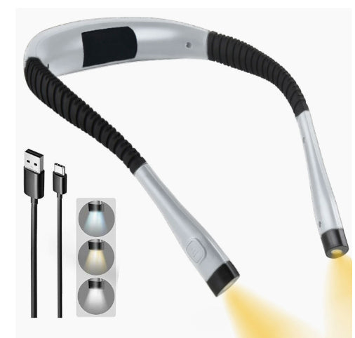 Led Hanging Neck Light White And Yellow Dual Light Gadgets DealSniper.net Silver Typec