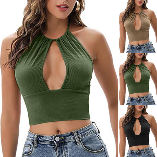 Camisole Halter Vest Women Summer Sexy Hollow Tops Women dealsniper-net