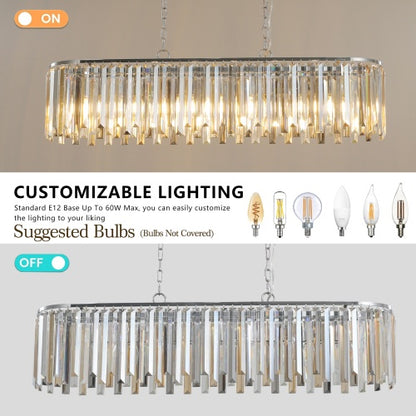 Modern Oval Crystal Chandelier Luxury Home Decor Fixtures