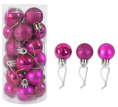 Christmas Decoration Shiny Matte Christmas Ball Holidays DealSniper.net 6cm Rose Red