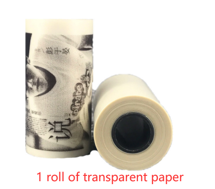 Mini Label Thermal Printer Small Bluetooth Wireless Electronic dealsniper-net 1roll of transparent paper USB