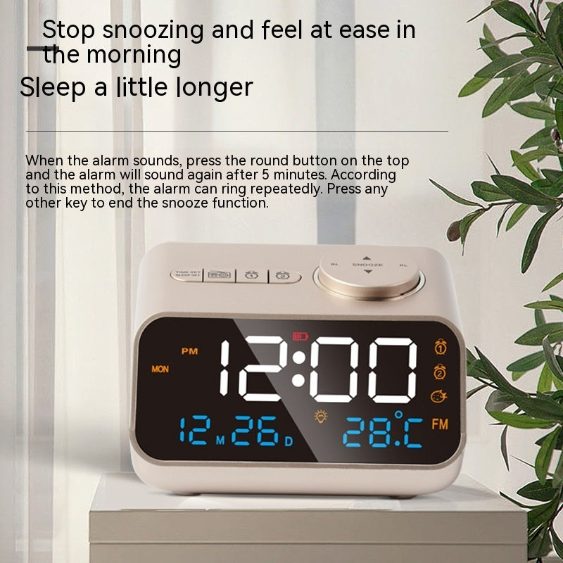 Cross-border Hot Sale LED Voice Control Clock And Humidity Electronics dealsniper-net