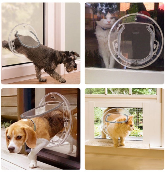 Round Pet Door For Cats Small Dogs Cat Door Flap Door Pets dealsniper-net