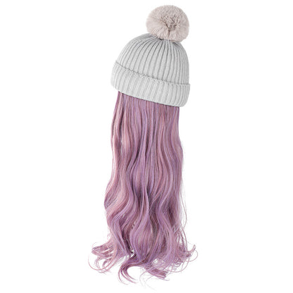 Autumn And Winter New Removable Fashion Woolen Hat Beauty Gym From House Gray Rattan