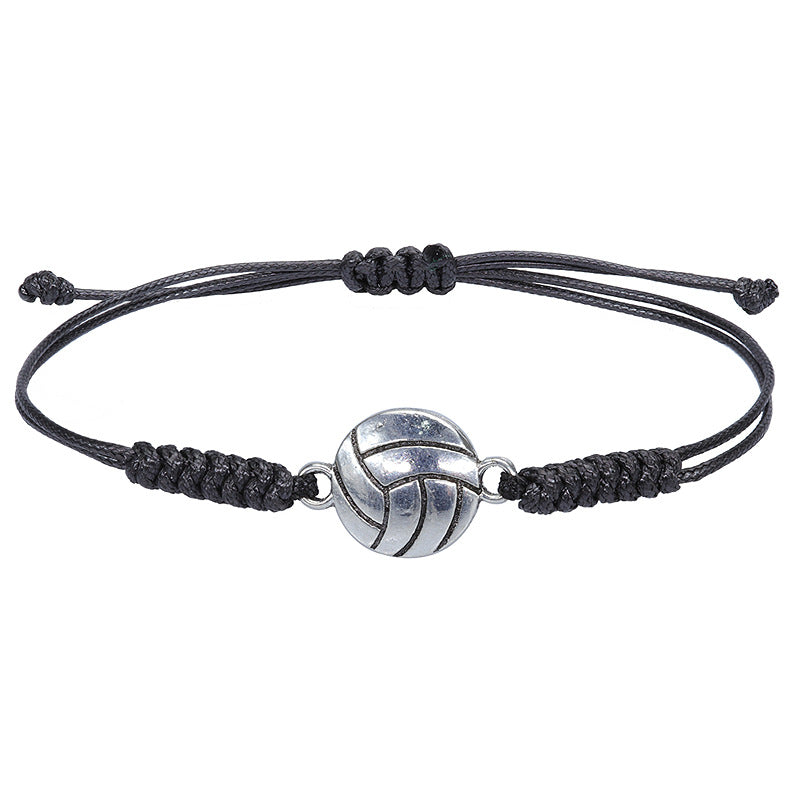 Hand Made Wax Thread Braided Hand Rope Alloy Bracelet Jewelry DealSniper.net 4volleyball