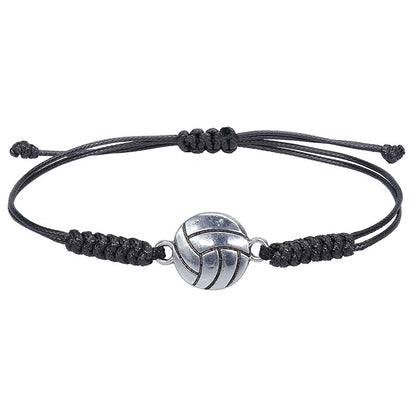 Hand Made Wax Thread Braided Hand Rope Alloy Bracelet Jewelry DealSniper.net 4volleyball