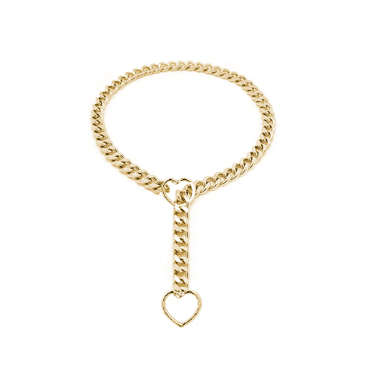 Cuban Adjustable Heart Shaped Necklace Jewelry dealsniper-net Gold