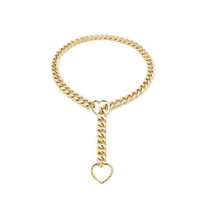 Cuban Adjustable Heart Shaped Necklace Jewelry dealsniper-net Gold