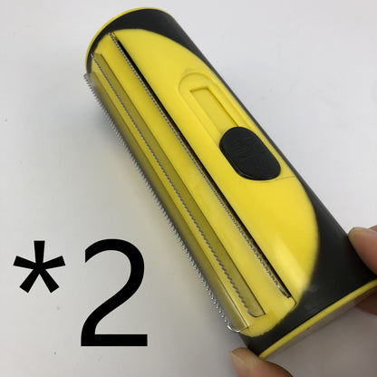Pet Dog Hair Comb Lint Roller Dog Cat Puppy Cleaning Brush Pets dealsniper-net Opp bag 2pcs Yellow