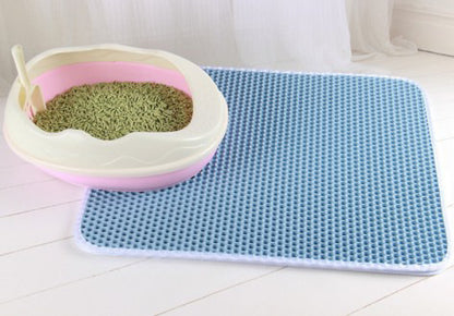 Double Layer EVA Pet Litter Mat Pets Gym From House Blue 30X30cm