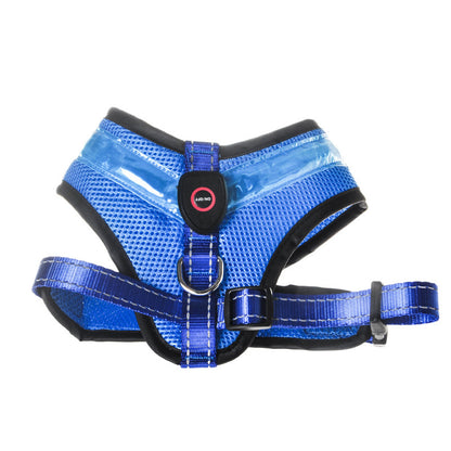 LED Luminous Dog Harness Led USB Charging Dog Chest Vest Pets dealsniper-net Blue L