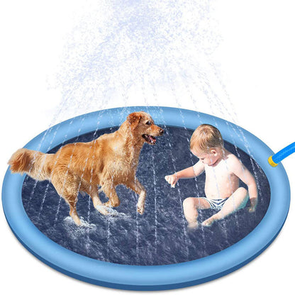 Non-Slip Splash Pad For Kids And Pet Dog Pool Summer Outdoor Pets dealsniper-net Blue170cm