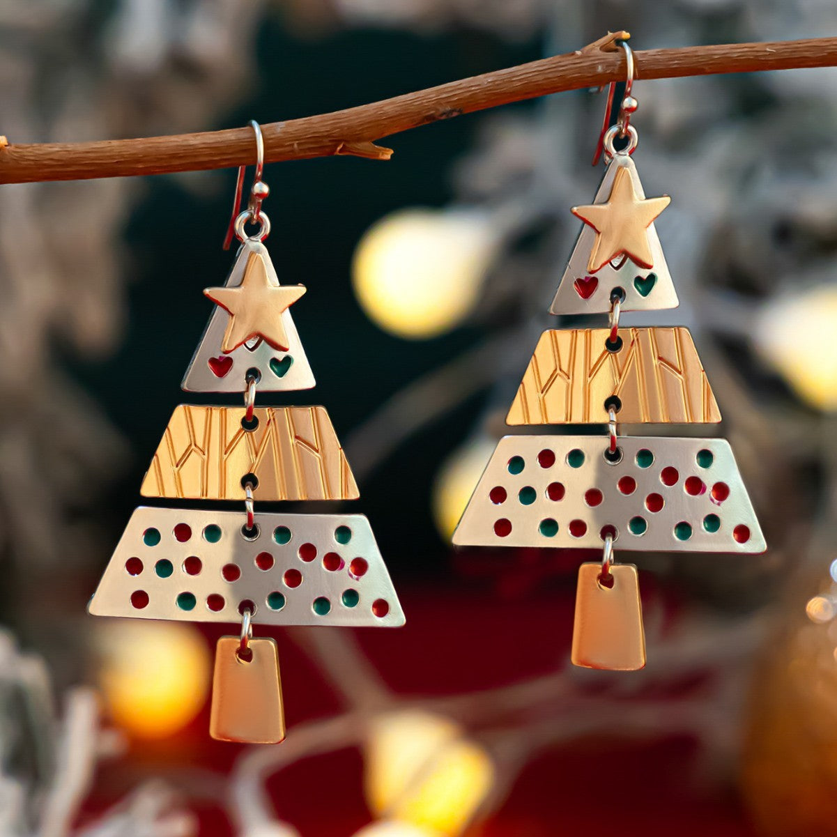 Christmas Tree Necklace And Earrings Fashion Pendant Jewelry dealsniper-net