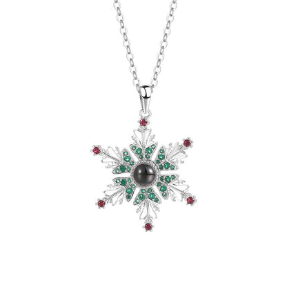 New Christmas Snowflake Necklace With Projection Design Jewelry dealsniper-net